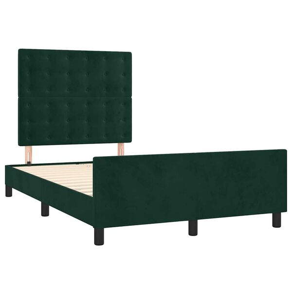 vidaXL Bettgestell ohne Matratze Dunkelgr&uuml;n 120x190 cm Samt