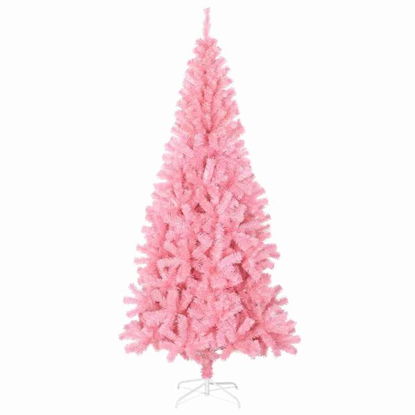 vidaXL Weihnachtsbaum mit 300 LEDs mit St&auml;nder Rosa 180 cm PVC