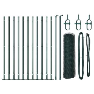 vidaXL Sechseckzaun mit Betonsockel 25 x 0,5 m PVC-beschichteter Stahl