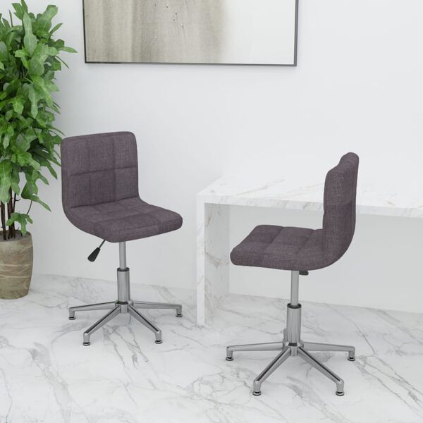 vidaXL Esszimmerst&uuml;hle 2 Stk. Drehbar Taupe Stoff