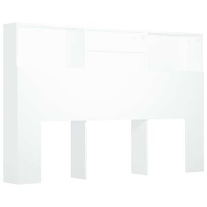 vidaXL Bett-Kopfteil mit Ablagen Wei&szlig; 160x19x103,5 cm