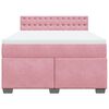 vidaXL Boxspringbett mit Matratze Rosa 140x190 cm Samt