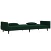 vidaXL Schlafsofa 2-Sitzer mit 2 Kissen Dunkelgr&uuml;n Samt