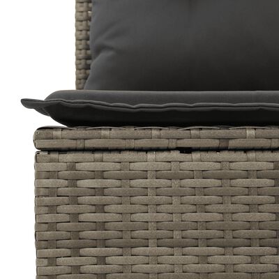 vidaXL 14-tlg. Garten-Sofagarnitur mit Kissen Grau Poly Rattan