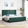 vidaXL Boxspringbett mit Kopfteil Dunkelgr&uuml;n 200 x 200 cm Samt