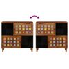 vidaXL Sideboard mit Speicher Walnuss 80 x 33 x 75 cm Massivholz Mango