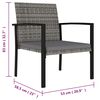 vidaXL 7-tlg. Garten-Essgruppe Poly Rattan Grau