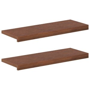 vidaXL Stufenmatten 2 Stk. 70 x 25 x 2 cm Dunkelbraun Massivholz Eiche