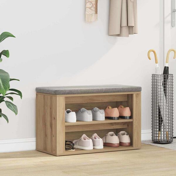 vidaXL Schuhregal Artisan-Eiche 75 x 35 x 45 cm Holzwerkstoff