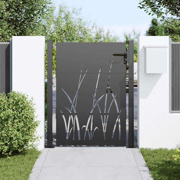 vidaXL Gartentor Schwarz 85 x 155 cm Pulverbeschichteter Stahl