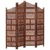 vidaXL 4-tlg. Raumteiler Handgeschnitzt Braun 160&times;165 cm Mangoholz