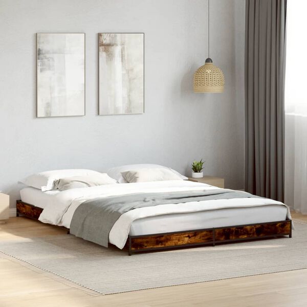 vidaXL Bettgestell R&auml;uchereiche 120x200 cm Holzwerkstoff und Metall