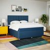 vidaXL Boxspringbett mit Matratze Blau 180x200 cm Stoff
