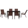 vidaXL Garten Essgruppe 7 pcs Braun und Schwarz