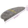 vidaXL Stufenmatten 15 Stk. 65x21x4 cm Grau Halbrund Gro&szlig;