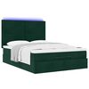 vidaXL Ottoman-Bett mit Matratzen & LEDs Dunkelgr&uuml;n 140x200 cm Samt