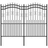 vidaXL Gartenzaun KAMPEN mit Speerspitze Schwarz 240 x 175 cm Stahl