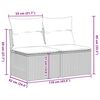 vidaXL 2-tlg. Garten-Sofagarnitur mit Kissen Schwarz Poly Rattan