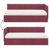 vidaXL Eckbettgestell mit Matratze mit Kopfteil 2 pcs Grau Samt