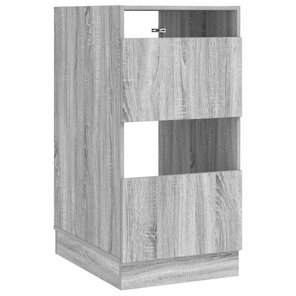 vidaXL W&auml;scheschrank mit Speicher mit T&uuml;r Graues Sonoma Holzwerkstoff