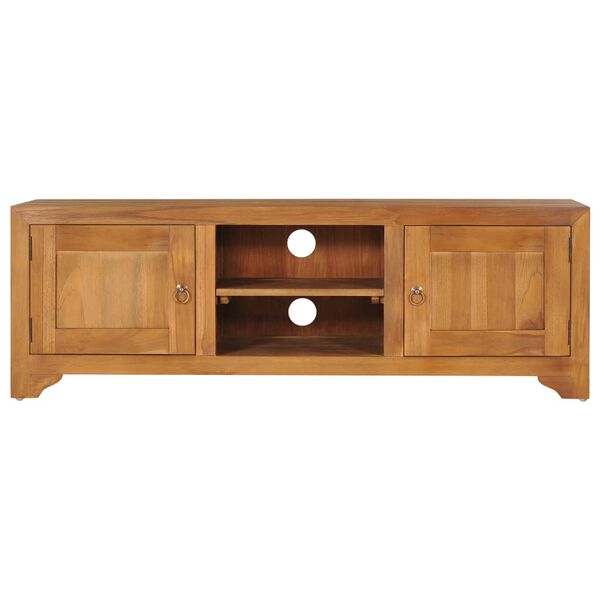 vidaXL TV-Schrank 115x30x40 cm Teak Massivholz