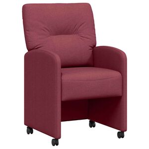 vidaXL Esszimmerst&uuml;hle mit Rollen 2 stk. Stoff Weinrot 57 x 67 x 95 cm