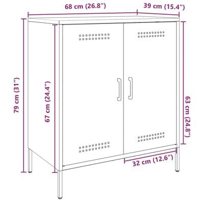 vidaXL Sideboard Anthrazit 68x39x79 cm Stahl