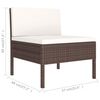 vidaXL 2-tlg. Garten-Lounge-Set mit Auflagen Poly Rattan Braun