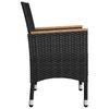 vidaXL 3-tlg. Bistro-Set Poly Rattan und Hartglas Schwarz