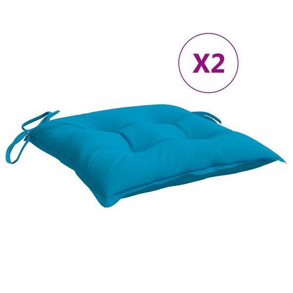 vidaXL Stuhlkissen 2 Stk. Hellblau 50x50x7 cm Oxford-Gewebe