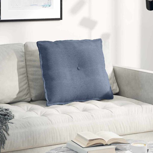 vidaXL R&uuml;ckenkissen Blau 60 x 50 cm Cordstoff