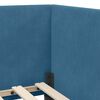 vidaXL Eckbettgestell mit Matratze mit Kopfteil 2 pcs Blau Samt
