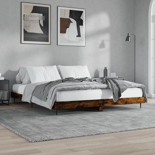 vidaXL Bettgestell ohne Matratze R&auml;uchereiche 200x200 cm Holzwerkstoff