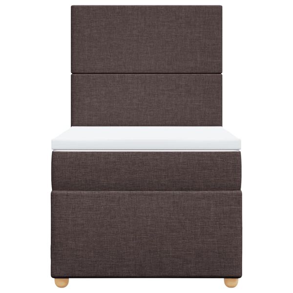 vidaXL Boxspringbett mit Matratze Dunkelbraun 100x200 cm Stoff