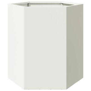 vidaXL Pflanzk&uuml;bel Wei&szlig; Sechseckig 46x40x45 Stahl
