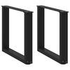 vidaXL Couchtischbeine U-Form 2 Stk. Schwarz 50x(42-43) cm Stahl