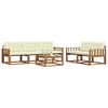 vidaXL Outdoor-Sofagarnitur mit Kissen 6 pcs Natur und Creme