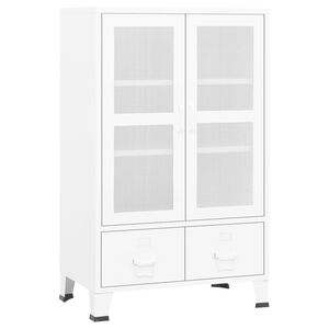 vidaXL Lagerschrank Industrial Wei&szlig; 70x40x115 cm Metall