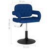 vidaXL Esszimmerst&uuml;hle 2 Stk. Drehbar Blau Stoff