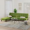 vidaXL Schlafsofa 2-Sitzer mit Hocker Hellgr&uuml;n Samt