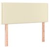 vidaXL Boxspringbett mit Matratze & LED Creme 120x200 cm Kunstleder