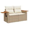 vidaXL Gartensofa-set mit Kissen 18 pcs Beige und Creme Poly-Rattan