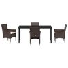 vidaXL Garten Essgruppe mit Kissen 5 pcs Braun Poly-Rattan
