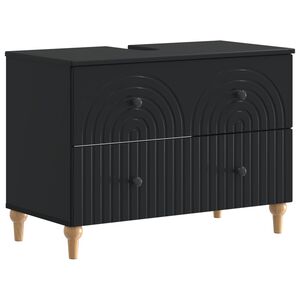 vidaXL Waschbeckenschrank ALKMAAR Schwarz 82 x 41 x 59 cm