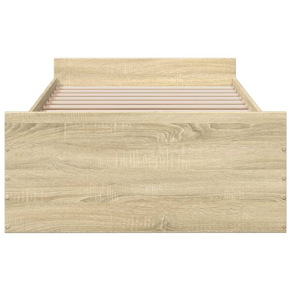 vidaXL Bettgestell mit Schubladen Sonoma-Eiche 75x190 cm Holzwerkstoff
