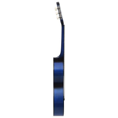 vidaXL 8-tlg. Klassische Gitarre Set für Anfänger Blau 1/2 34"