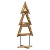 vidaXL Weihnachtsbaum mit St&auml;nder Braun 149,5 cm Massivholz Teak