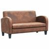 vidaXL Sofa 2-Sitzer Wildleder-Optik Braun