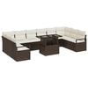 vidaXL Gartensofa-set 11 stk. Braun Poly-Rattan