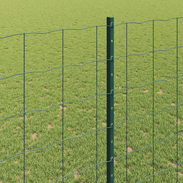 vidaXL Zaun mit Pfosten Gr&uuml;n 1,4 x 10 m Stahl und PVC